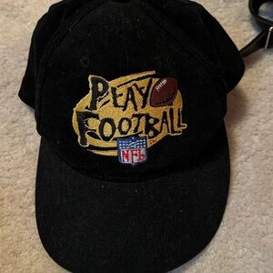 Vintage NFL Play Football Splash Logo 7 Black  Snapback Hat